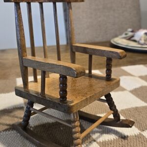 Wooden Miniature Rocking Chair - Brown